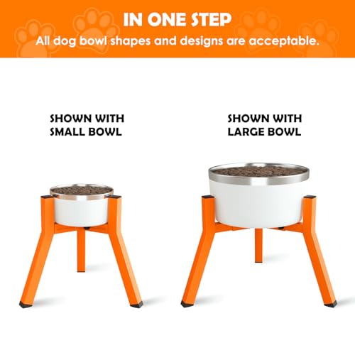 SHAINFUN Suporte Para Tigela De Cachorro Laranja Para Cães Grandes, Tigelas Altas Elevadas Com Largu