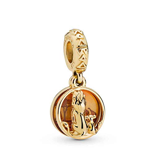 Pandora Disney Simba and Mufasa Shine dangle with orange enamel