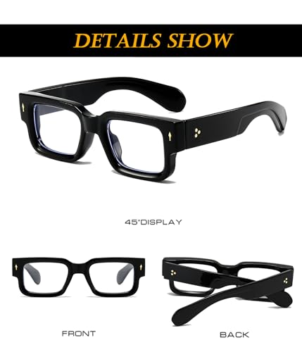 Eylrim Square Thick Frame Glasses For Women Men Chunky Rectangle Blue Light Glasses Non Prescription Eyeglasses thumb #4