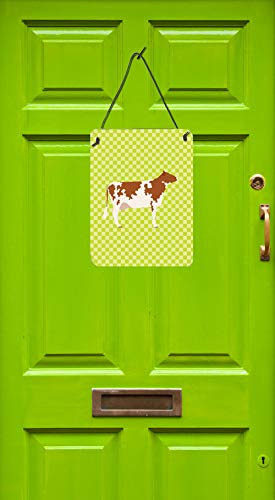 Impression en métal vache Ayrshire vert multicolore 40 x 30 cm tableau mural