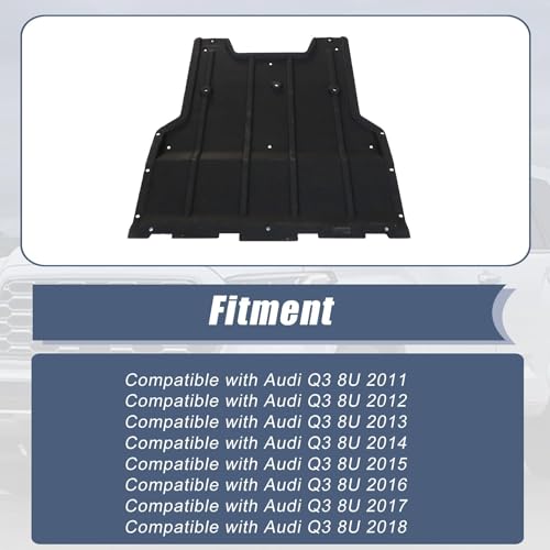Image of XQSMWF Engine Splash Shield Guard Compatible with Audi Q3 & Q3 Quattro 2011-2018 2.0L L4-Gas, Replaces 8U0863821A 8U0-863-821-A
