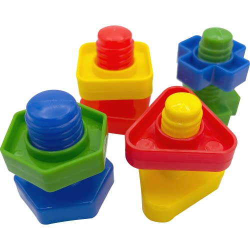 1059 Pk4 Jumbo Bird Bolts - Brightly Colored Plastic Interactive Foot Toys, Big Chunky Pieces, Easy to Turn, Excellent for Medium Size Pets Like African Grey Cockatoo Amazon