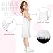 Toulite 2 Pcs Girls White Slip for Under Dresses Sleeveless Full Slip with Strap Lace Trim Tea and Knee Length Slips(Size 6)