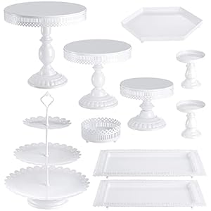 Hedume 10-Set Cake Stands, Metal Cu...