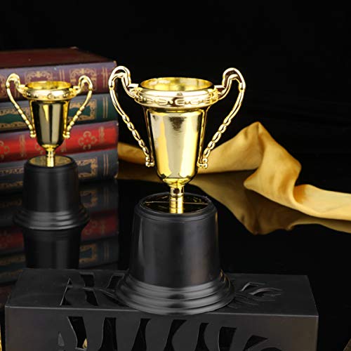 Amosfun Troféu de Troféu de Ouro com 8 Peças de Troféu de Plástico para Esportes, Troféu Escolar, Ho
