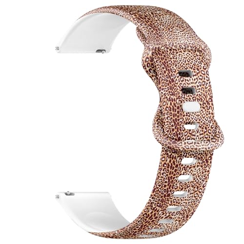 Compatible with Garmin Fenix 7/7 Pro, Fenix 6/6 Pro, Fenix 5/5 Plus, Epix (Gen2) / Epix Pro (Gen2), 22mm Sport Watch Band (Classic Leopard Print Raster) Silicone Soft Strap Bracelet