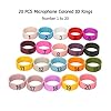 20 PCS Microphone Colored ID Rings Number 1 to 20 Multicolor Soft Silicone Ring for Distinguishing Different Microphones (Random Color) #3