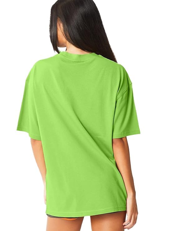 Image of LEOTUDE Cottonblend Oversized Half Sleeve Colorful Printed Combo T-Shirts for Women (Pack of 2)