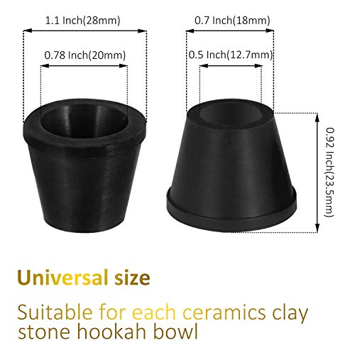 Hookah Bowl Grommet, 6 Pcs Rubber Seal For Shisha Head, Hookah Silicone Grommet Accessories (Black) #TOP2