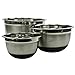 Focus Foodservice 871SBK Stainless Steel Mixing Bowls with Non-Skid Silicone Bottoms, 3 Quarts, 9-3/4" x 4-1/2" Bowl