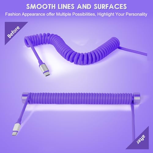 Image of ATTACK SHARK Coiled Keyboard Cable Winder-7.87inch Fixed Rod Compatible with GunMjo /RK61 /EPOMAKER Mix 99% All Custom USB C Cable,Line Management Pole for Mechanical Gaming Keyboard-RC01,Purple