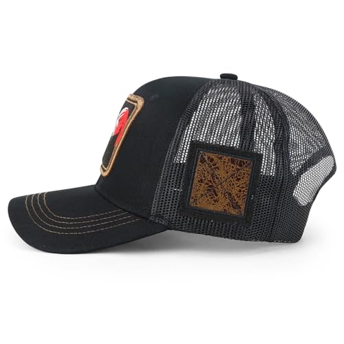 Image of Trendy Apparel Shop Animal Design Square Embroidered Snapback Trucker Cap