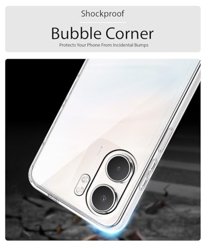 Image of WOW IMAGINE Transparent Back Cover Case for Oppo A5x | Raised Bumps for Full Device & Camera Protection Shockproof TPU Silicone Back Case Mobile Cover - Transparent