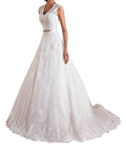 Robe de mariée en dentelle et dos nu plongeant pour cérémonie laïque