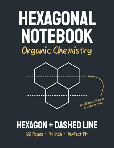 Hexagonal Notebook for Organic Chemistry (Black): With Hexagons and Dashed Line to take Better Notes. Draw and Write. image 2