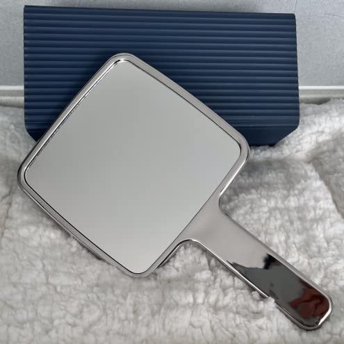 lasenersm 1 espelho de mão com alça quadrada espelho portátil para maquiagem cabeleireiro espelho po