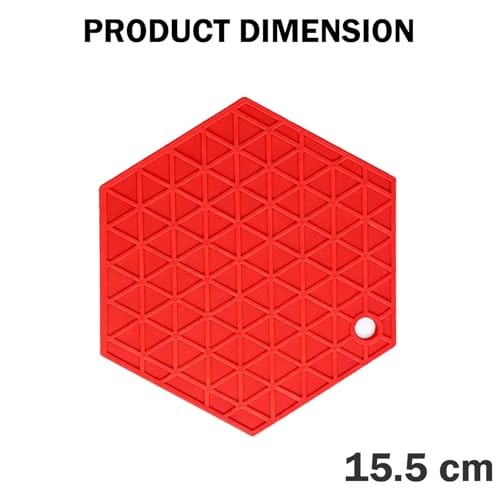 Image of Signamio Silicone Mat for Kitchen - Pack of 4 Hexagon Heat Mats - Coasters for Dining Table for Hot Pots - Trivet Mat Set for Kitchen & Dining - Heat Resistant Silicone Mats
