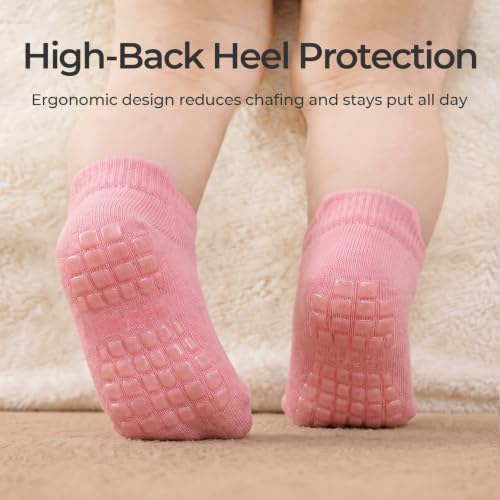 Image of Baby Non Slip Ankle Socks with Grippers for 0 Months-7 Years Old Walking Socks