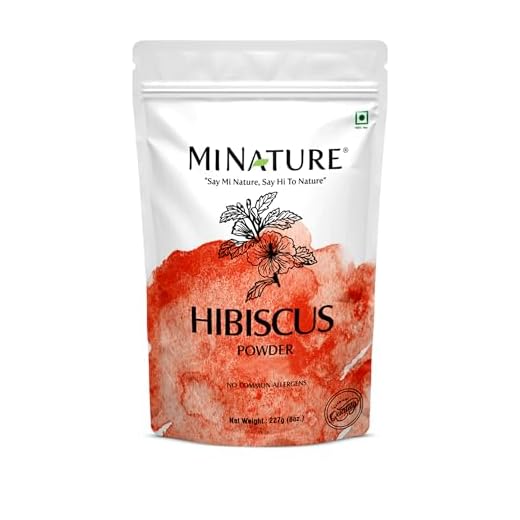 mi nature USDA CERTIFIED ORGANIC Hibiscus Powder(SABDARIFFA)/100% Pure, Natural and Organic For Hair,Skin and Health/(227g/(1/2 lb)/8 ounces) - in biodegradable resealable ziplock pouch