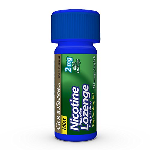 Image of GoodSense Mini Nicotine Polacrilex Lozenge, 2 mg (Nicotine), Stop Smoking Aid, Mint Flavor; Quit Smoking with Mint Nicotine Lozenge, (Pack of 12, 972 Count Total)