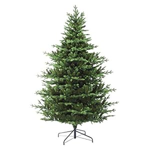 eveXmas 180 cm Kunstkerstboom, dennenboom Hagen realistische groen, 812 takken PE + PVC punten, inclusief metalen standaard