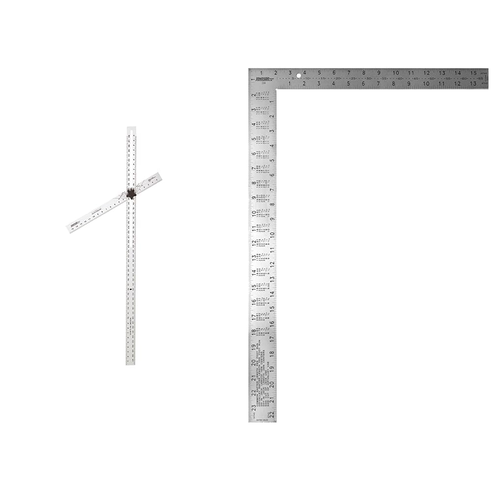 Johnson Level & Tool ADS48 Heavy Duty Aluminum Adjustable T-Square, 48", Silver