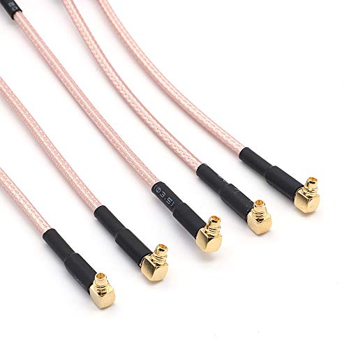 DollaTek 5PCS 4 Inch 10cm length RG316 Pigtail Antenna Connector SMA Male To MMCX Male Low Loss Coaxial Cable Adapter Right Angle - Image 2