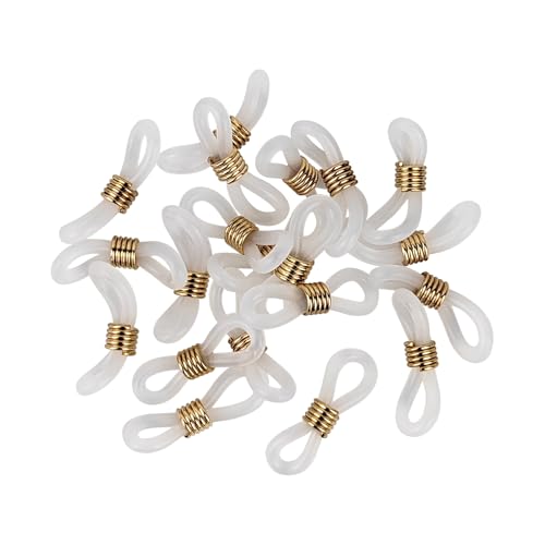 Image of 20 Pcs Eyeglass Chain Ends Anti Slip Silicone Connector, Adjustable Rubber Spectacle End Connectors for Eyeglasses