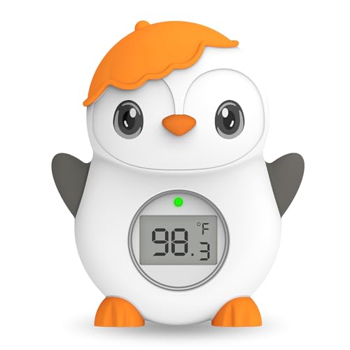 Image of Baby Bath Thermometer Floating Toy for Infant Safety - Baby Water Thermometer for Bathtub with Auto On/Off & Temperature Warning - Bath Tub Toy Gift for Kids Newborn Mother