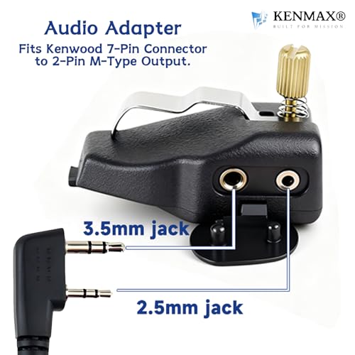 Adaptador de audio Multi Pin a 2-Pin K para radios Kenwood miniatura 2