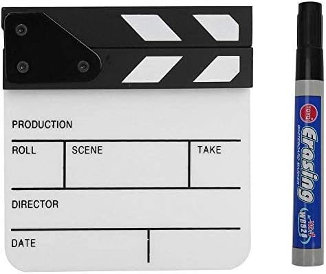 Miniatura 8 de Tablero de aplaudir, mini tablero de acrílico para director de escena de película clásica, tablero de aplauso con un bolígrafo, para accesorios de