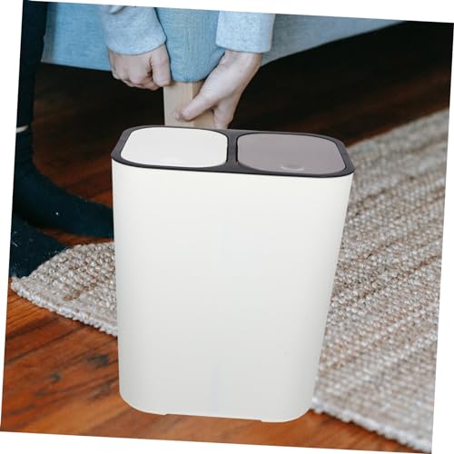 Caneca de basura dual para cocina beige 33x28.7x20.7 cm miniatura 3