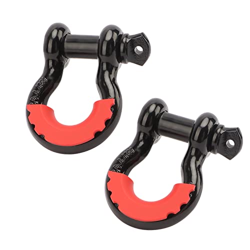 Metoware 2 Pack D Ring Shackles 3/4" Off Road Shackles Tow Winch Shackles 45,000Lb Break Strength Heavy Duty Shackles With Washers For Tow Strap Winch Off Road Vehicle Recovery #TOP24