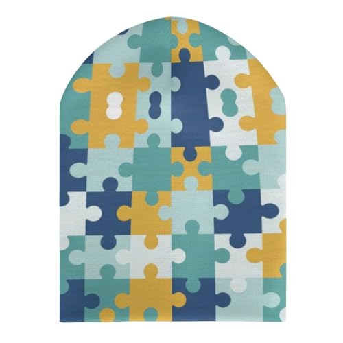 Autism Awareness Month Kids Beanie Hat for for Girls Boys Children Cap Winter Knitted Chemo Cancer Headwear Accessories Gifts Decoration Black3