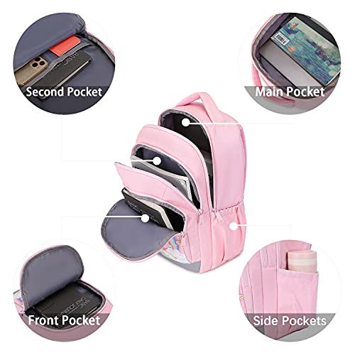 Abshoo Cute Kids Backpack For Girls Kindergarten Elementary Unicorn School Backpacks Set with Lunch Box (Unicorn Pink) - Image 6