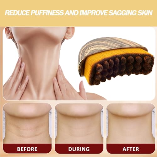 Image of 3PCS Lymphatic Contour Face Brush, Face Brush, Facial Brush, Body Brush Lymphatic Drainage, Bath Brush Natural Thick Bristles Exfoliates Dead Skin, Detoxifies, Improves Blood Circulation - Spa-Grade Dual Use Dry /Wet Brush