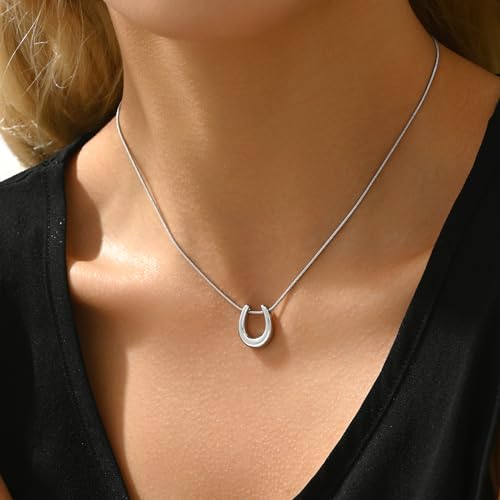 Gold Necklace for Women Necklaces for Women 18K Gold Plated Sun Necklace Dainty Moon Horseshoe Pendant Necklace Trendy Bow Necklace Minimalist Jewelry3