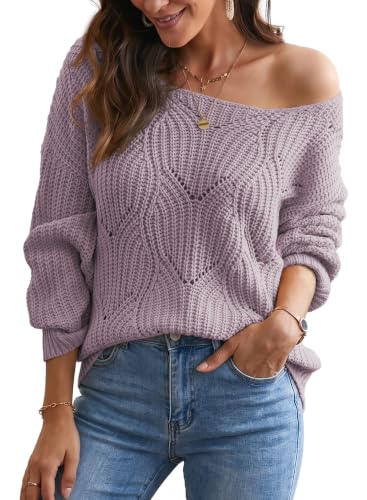 Image of Dokotoo Womens Sweaters 2026 Cute Elegant Hollow Cable Knit Tops