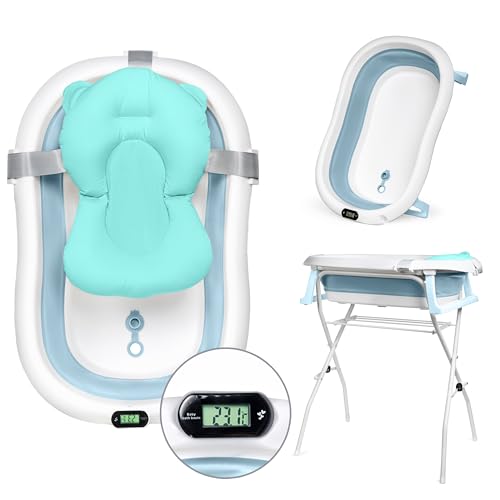 3er Set Baby-Badewanne Mit Ständer & Badesitz - Elefant Design, BPA-frei