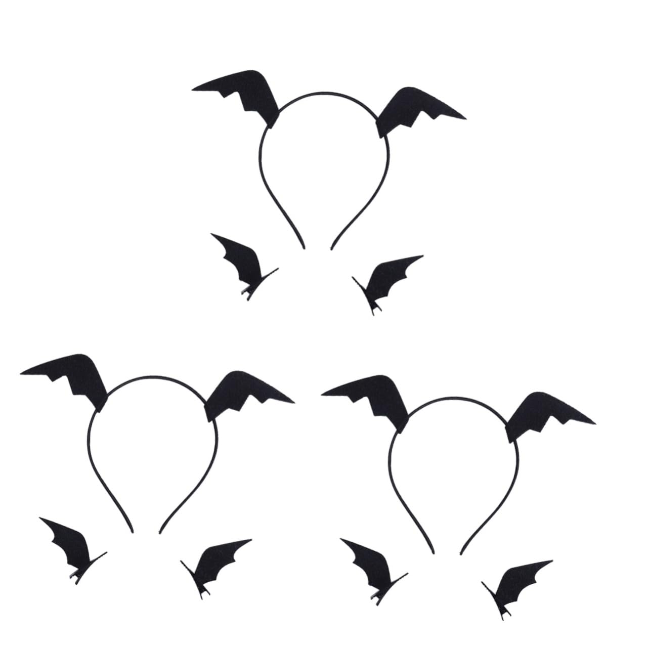 Halloween Fledermaus-Stirnband Set – 12-teilig, Mit Flügel-Haarspangen Für Party & Cosplay