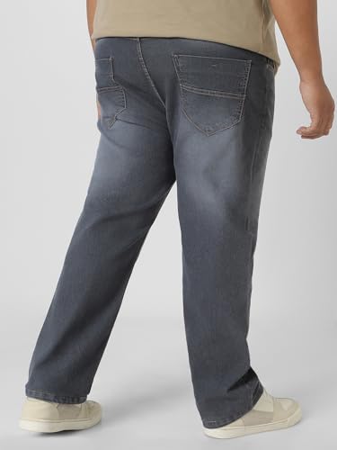 Image of Urbano Plus Men Mid Rise Regular Fit Washed Jeans Stretchable