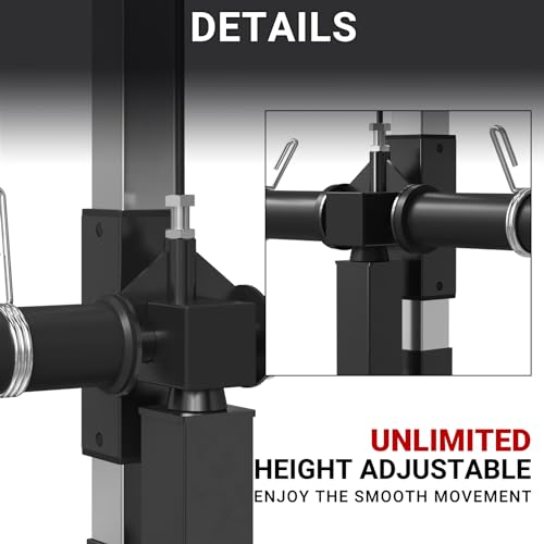 ER KANG LAT Tower with Flip-Up Footplate, High & Low Pulley Station, AB Crunch Harness Home Gym Back Exercise Machine