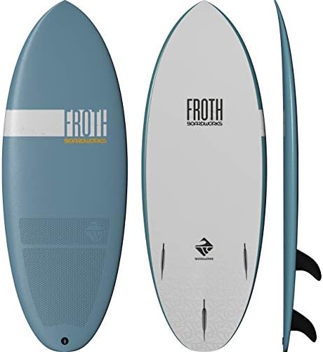 Boardworks Froth! | Soft Top Surfboard | 3 Fins | Wake Surfboard | 5' | Sky