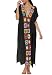 Women's Colorful Cotton Embroidered Turkish Kaftans Beachwear Bikini Cover up Dress (B-Black)