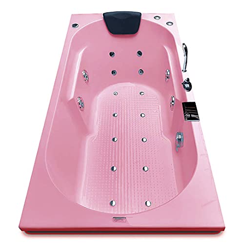Image of MADONNA Divine 5.5 Feet Acrylic Bathtub with Whirlpool Massage, Bubble Bath, Back Massager and Filler System (Pink)
