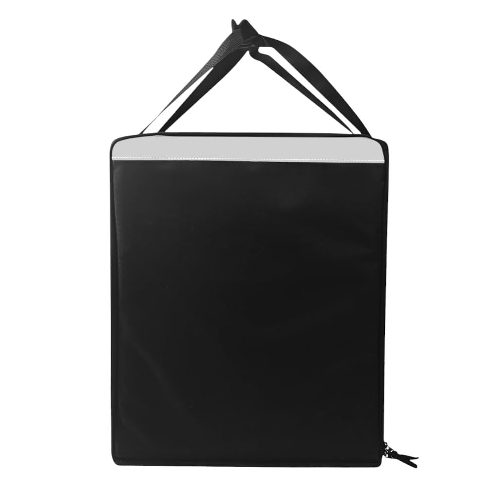 Générique Sac à Dos Isotherme de Livraison, 38x38x40 cm, Étanche, avec Bande Réfléchissante, Noir