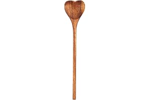 BinaryABC Valentine Spoons Heart Shaped Bamboo Spoons Ideal for Coffee, Tea, Spices