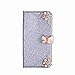 Produktbild Glitzer Handyhülle für Samsung Galaxy Note 20 Ultra Hülle Bling Strass Diamant Wallet Case Flip Cover PU Leder Tasche Flipcase Schutzhülle Handytasche Skin Ständer Klapphülle Schale Bumper Silber