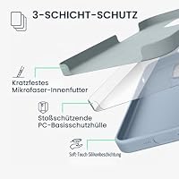 kwmobile Handyhülle für iPhone 15 Hülle, für iPhone 15 Case - Hülle Silikon - kabelloses Laden - Hellblau matt – Ansicht 3