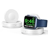 2 Pack ZAPOGO Portable Magnetic Charging Dock for Apple Watch, Wireless Fast Watch Charger Stand with Charging Cable, Support Nightstand Mode